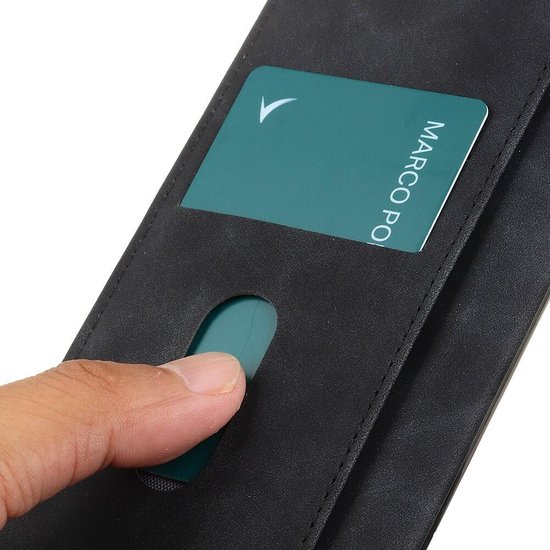 KHAZNEH Coque adaptée pour Xiaomi Poco F6 | Portefeuille rétro | Étui portefeuille | Standard | Porte-cartes | Noir