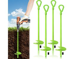 Grondanker hond 18 Inch - Zwaar Grondanker 4 Pack Swing Set Ankers - Camping Luifel Tent Ankers - Metalen Trampoline Anker Kit Adapter niet inbegrepen Grondanker hond