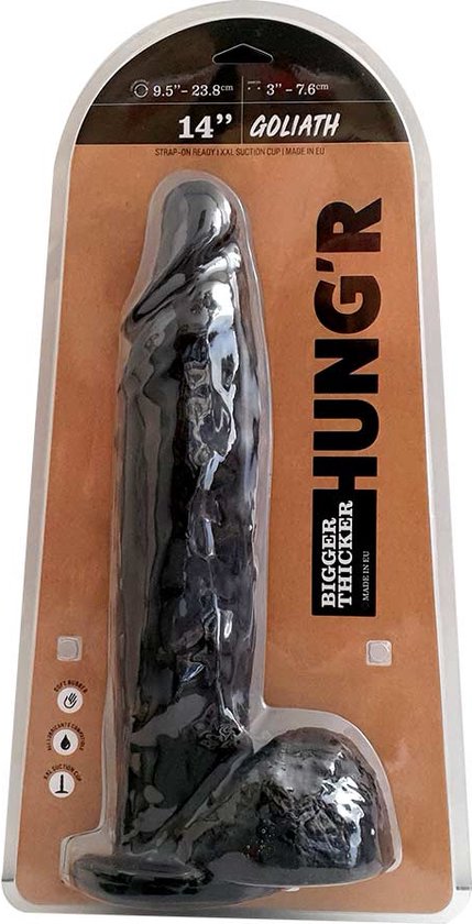 HUNG'R - Goliath - Dildo - Zwart - 36 cm - 7.6 cm | bol HUNG'R - Goliath - Dildo - Zwart - 36 cm - 7.6 cm | bol
