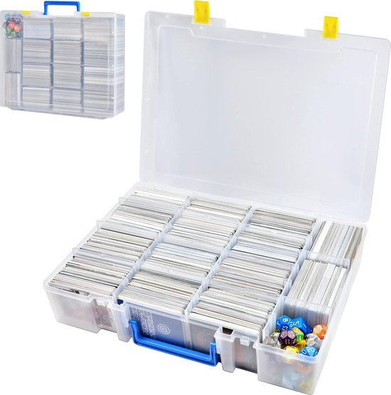 JUOIFIP Opbergdoos voor verzamelkaarten, Commander Card Deck Case voor meer dan 2400 kaarten, kaartdekhoes met 24 kleurrijke verdelers en 4 toploader, Magic Card Organizer Past voor MTG, TCG, PTCG JUOIFIP Opbergdoos voor verzamelkaarten, Commander Card Deck Case voor meer dan 2400 kaarten, kaartdekhoes met 24 kleurrijke verdelers en 4 toploader, Magic Card Organizer Past voor MTG, TCG, PTCG