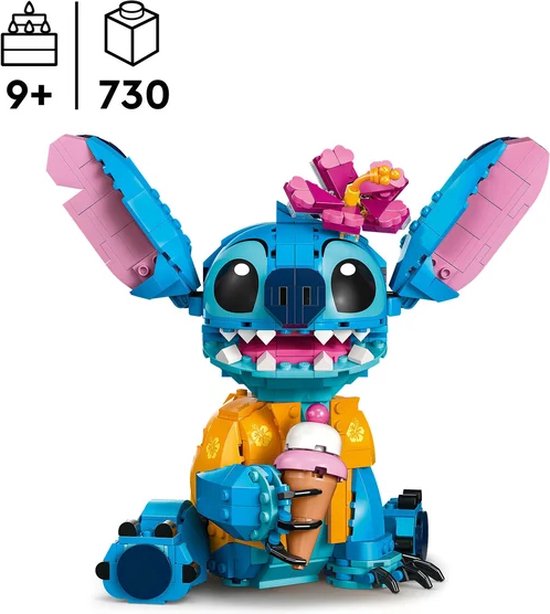 LEGO ǀ Disney Stitch, Jouet de Construction pour Enfants, Set avec Cornet de Glace, Figurine à Construire, Idée Cadeau pour Les Filles et Garçons Dès 9 Ans Fans du Célèbre Film Lilo et Stitch 43249