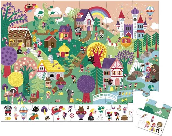 Janod - Zoekpuzzel Sprookjes - In Puzzelkoffer - 24 Stukjes - Geschikt Vanaf 3 Jaar van Janod — afbeelding 4