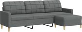vidaXL - Driezitsbank - met - voetenbank - 210 - cm - stof - donkergrijs