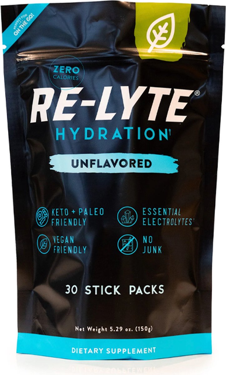 Goedkoopste Re-Lyte | Hydration Drink Mix | Unflavored 30 Stick Packs | 30 x 5 gram