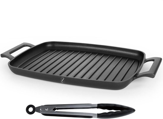 Staub 40511-783-0 Grillpfanne mit zwei Griffen, quadratisch, 33 cm, Gusseisen, schwarz, 49 x 39 x 5,5 cm