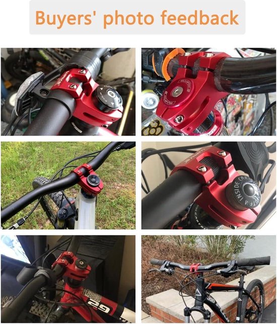 Potence de vélo 318 × 45 mm rouge potence courte pour vélos de