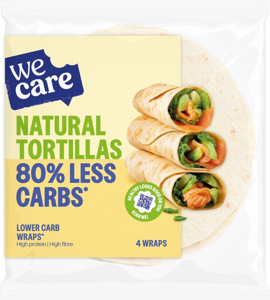 WeCare Lower Carb Tortillas Naturel - 6 x 160 gr - Voordeelverpakking