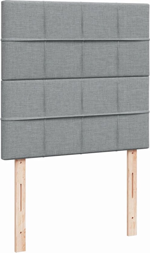 vidaXL - Boxspring - met - matras - stof - lichtgrijs - 90x200 - cm