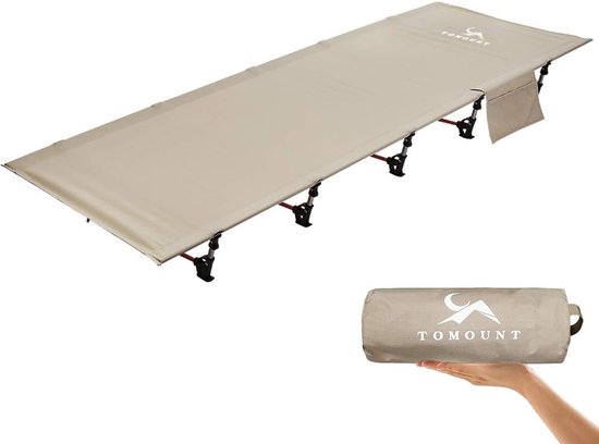 Foto: Veldbed ultralicht klapbed van aluminium compacte draagbare campingligstoel eenvoudig te bouwen belastbaar campingbed voor tenten outdoor wandelen reizen strand kaki