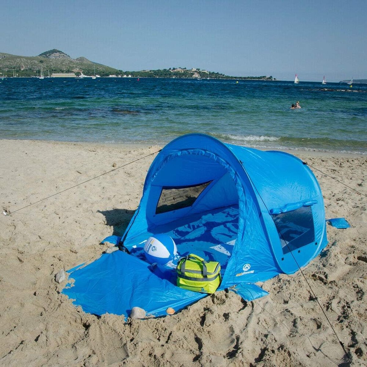 TUSVMGE Pop up Strandmuschel mit UV-Schutz 50,2-3 Personen Strandzelt Tragbar Beach Zelt Wasserdicht Extra Wurfzelt Automatisches Strand Camping Zelt für Sonnenschutz Strand Garten
