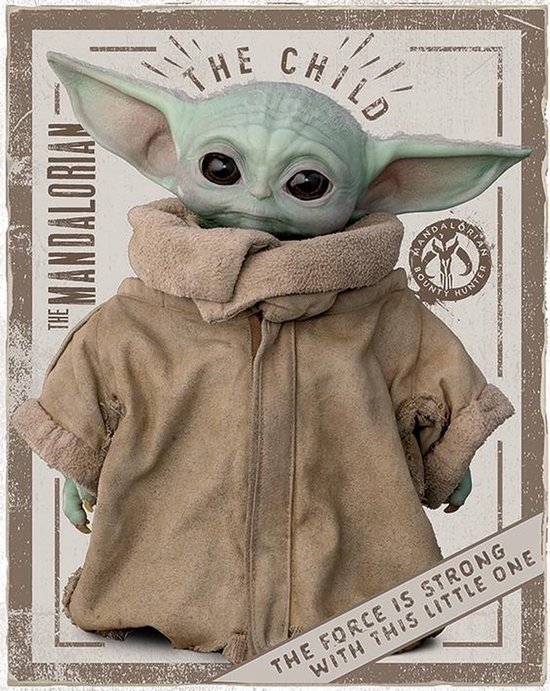 Poster The Mandalorian Baby Yoda (Grogu) - Format 61 X 91,5 Cm, Star Wars, Neuf