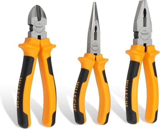 Lot De 3 Pinces 160 Mm Mâchoires Trempées Et Trempées Avec