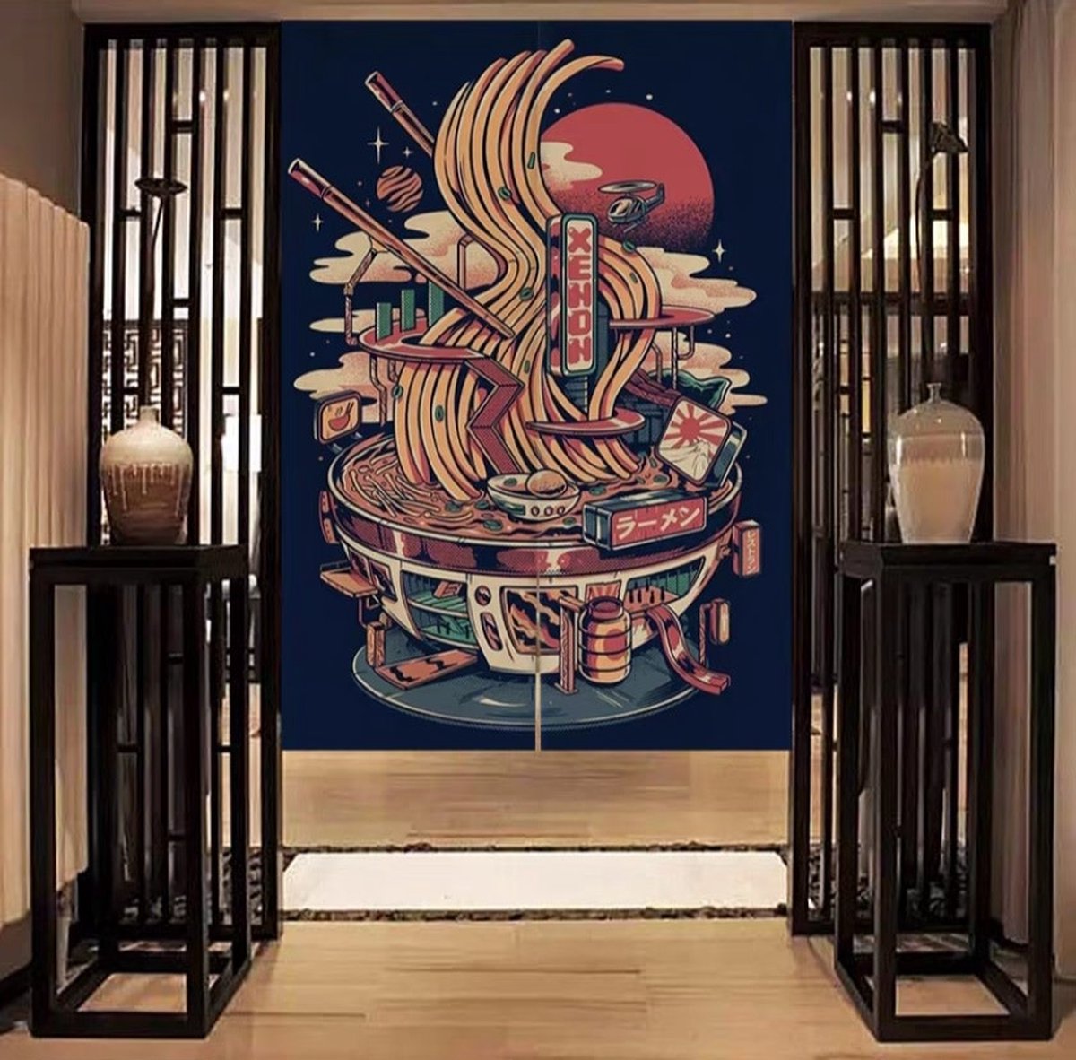 Fine Asianliving Japanse Noren Deurgordijn Ramen Shop B80xH130cm