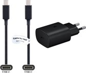 OneOne Snellader + 1,2m USB C naar C kabel. 25W Fast Charger lader. PD oplader adapter past op o.a. Apple iPhone 15, 15 Pro, iPad 9 / 10, iPad Air 4 / Air 5, iPad Mini 6, iPad Pro 11 / Pro 12.9