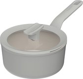 Bol.com LEO Steelpan antikleef met deksel Balance Moonmist - Ø 18cm - Grijs - PFAS-vrij aanbieding