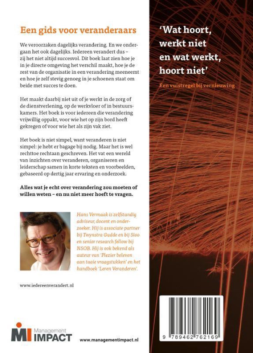 Iedereen verandert - back cover