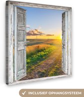 Toile Peinture Transparente - Campagne - Paysage - Soleil - 20x20 cm - Décoration murale