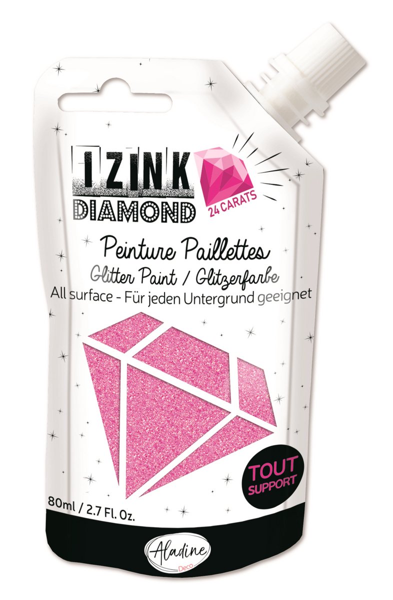 Roze 24 karaat Glitterverf Izink Diamond