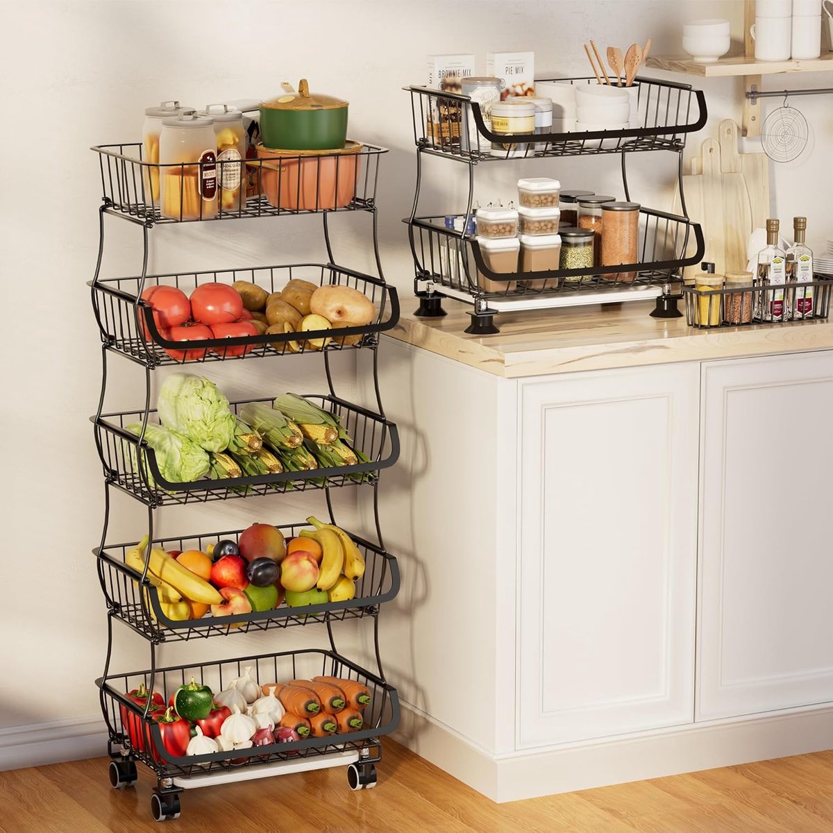 Étagère À Légumes Pour Cuisine - TRAHOO - Panier À Fruits Empilable