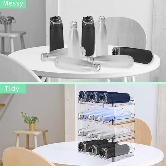 Emmer opbergrek, 5 gallon waterfles houder koeler kan rek organizer, zware waterkan standaard kantoor keuken stapelbare water dispenser standaard, mobiele dubbele rij emmer rek (92 * 35 * 88 cm