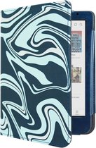 Luxe Hoesje - Sleepcover Geschikt voor Kobo Clara Colour - Book Case Hoes Cover - Abstract Kleuren