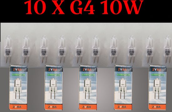 10x ECO G4 Halogeenlampen 10 watt- G4 steeklampen ( 10 stuks) warmwit en dimbaar.