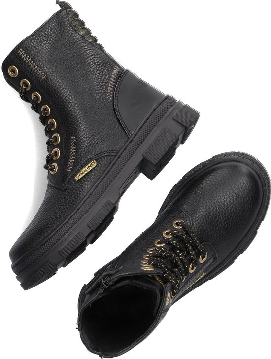Vingino Jennifer Bottes à lacets - Bottes femmes avec Lacets - Filles - Zwart - Taille 35