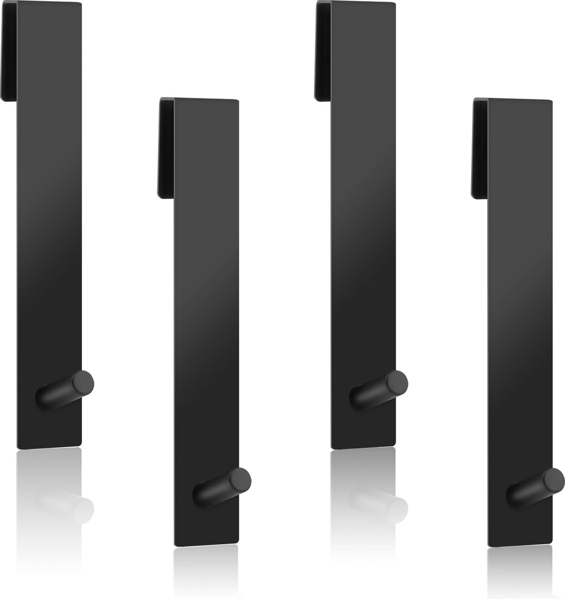 Ultiluxe® 4 stuks douchewand haken - Zwart - Met rubber bescherming - 14 cm - Ophanghaken 