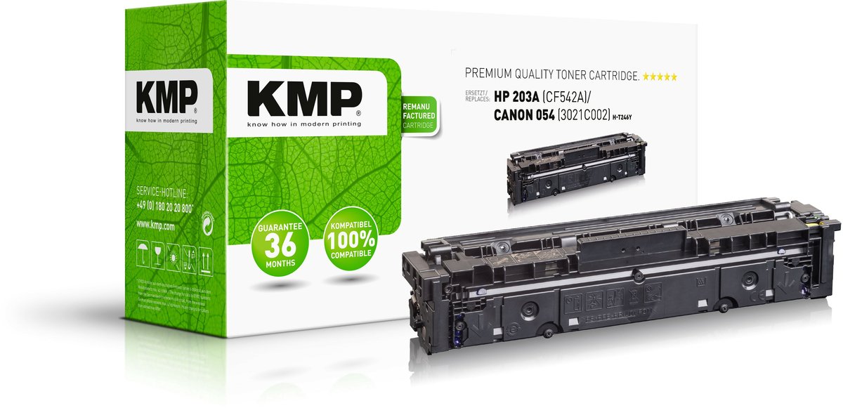 KMP H-T246Y Tonercassette Enkel vervangt HP HP 203A (CF542A) Geel 1300 bladzijden Compatibel Toner