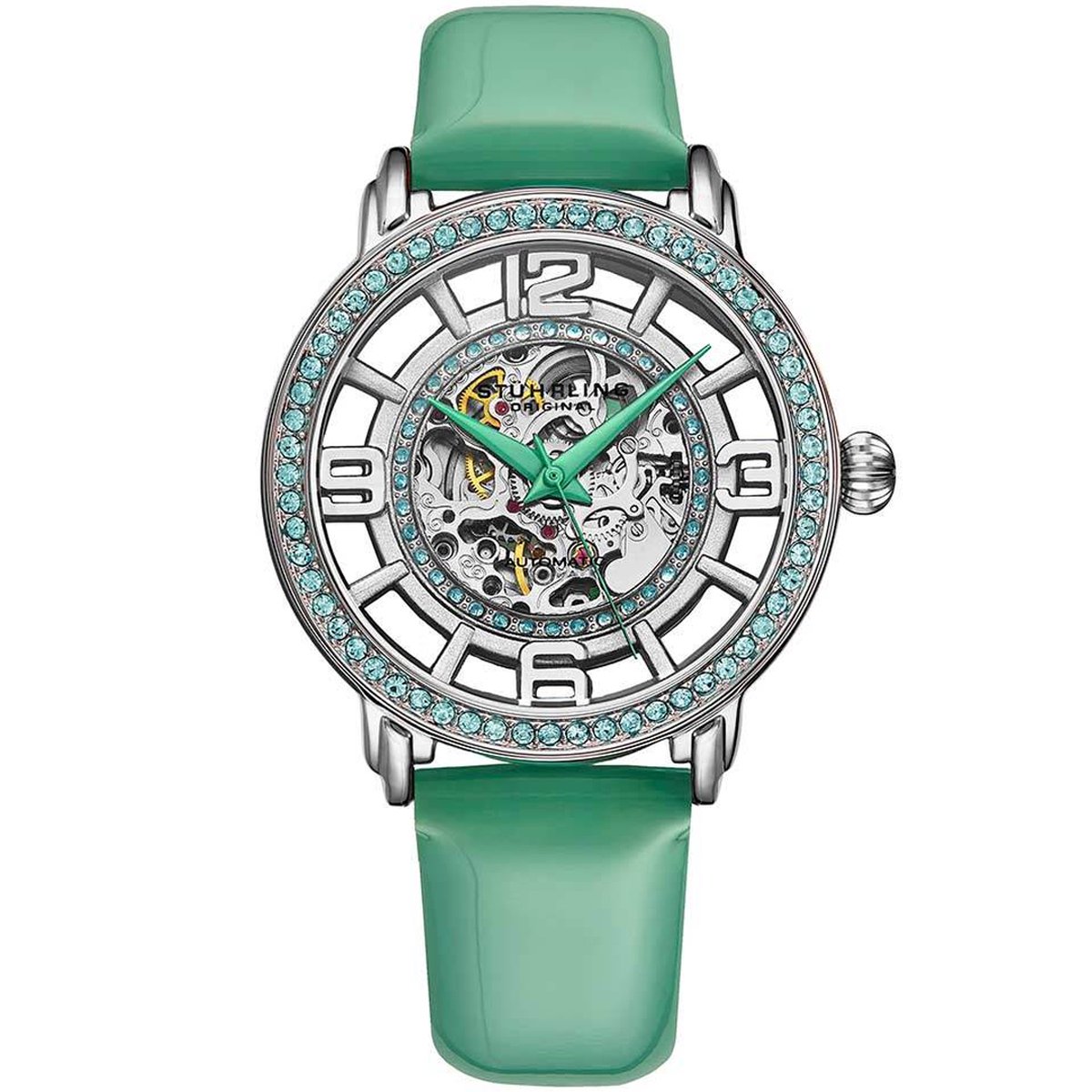 Stührling Winchester 3941 Automatisch 38mm Skelet - Horloge Dames - Horloges voor Vrouwen - Met Kristallen Wijzerplaat - ST Serie Automatisch Uurwerk
