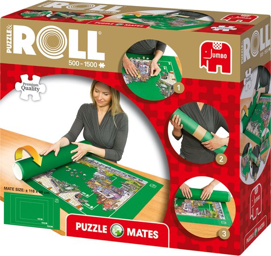 Jumbo - Puzzle & Roll - Puzzelrol - Opbergen puzzel 500 tot 1500 Stukjes - 118x66 cm - Puzzelmat - Puzzelaccessoires