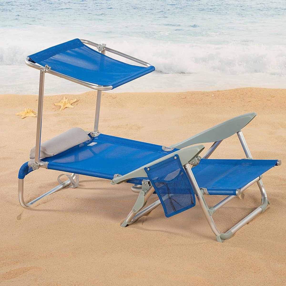 Mini Chaise Plage Hobbyfun 7cm - Décoration Baltique Bleu Blanc | Figurine Vacances Mer