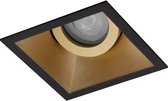 Premium Inbouwspot Warmglow Nando Goud, Zwart Verdiepte vierkante spot Philips Warm Glow Met Philips LED