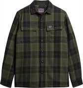 Superdry Wool Miller Overshirt Heren Overhemd - Roderick Check Olive - Maat M