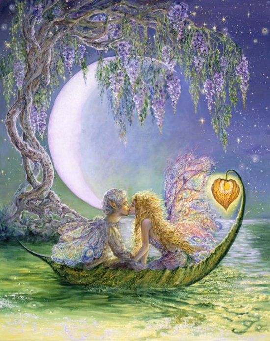 Diamond Painting Josephine Wall Wisteria Moon, 90x71cm, 240 Kleuren vierkante steentjes