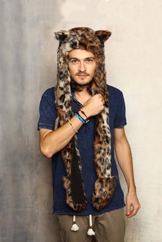 KIMU capuche bonnet léopard léopard avec écharpe, mitaines et oreilles -  guépard... | bol.com