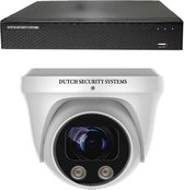 Beveiligingscamera Set - 1x PRO Dome Camera - QHD 2K - Sony 5MP - Wit - Buiten & Binnen - Met Nachtzicht - Incl. Recorder & App