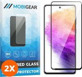 Mobigear Screenprotector geschikt voor Samsung Galaxy A73 Glazen | Mobigear Premium Screenprotector - Case Friendly - Zwart (2-Pack)