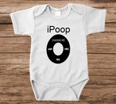 Soft Touch Rompertje met tekst - IPoop | Baby rompertje met leuke tekst | | kraamcadeau | 0 tot 3 maanden | GRATIS verzending