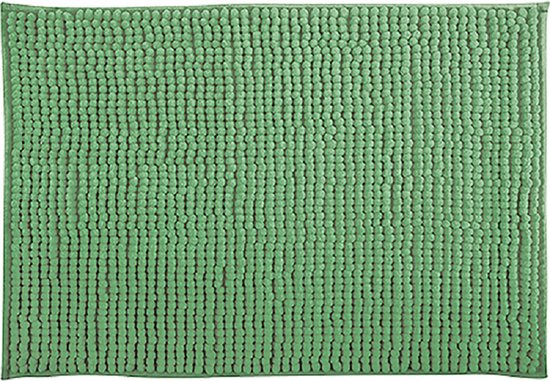 MSV Badkamerkleed/badmat tapijtje voor op de vloer - groen - 50 x 80 cm - Microvezel - anti slip