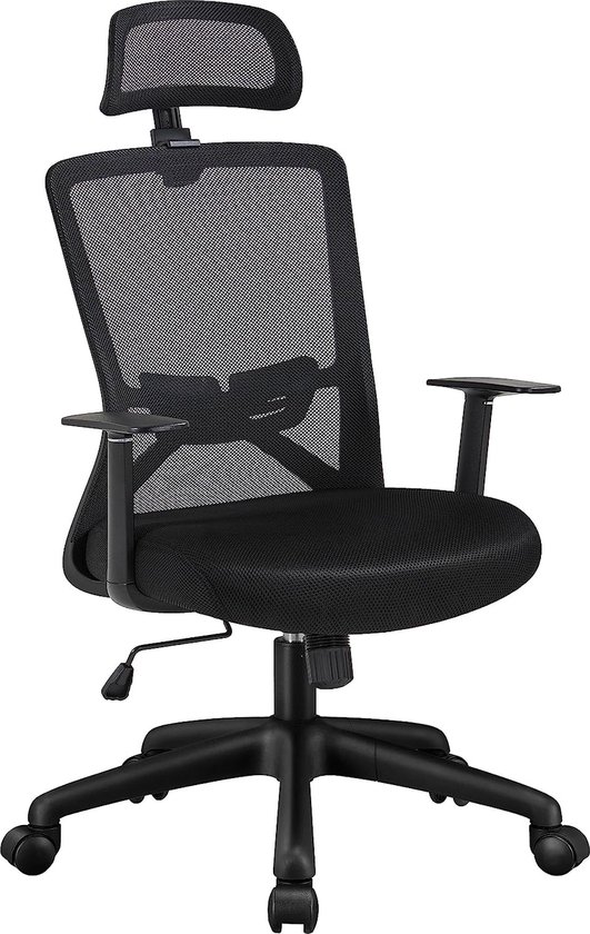 Yaheetech - Chaise de bureau, ergonomique, inclinable, avec appui-tête  réglable et