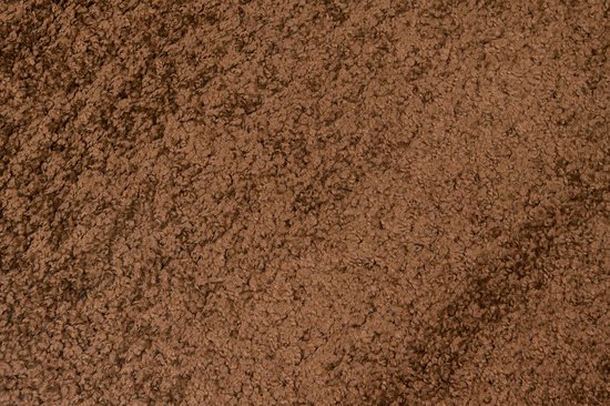 Tapiso Delhi Tapis de Couloir Marron à Poils Hauts Moelleux sur Mesure - 80x250