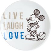 Disney Egan Bord Mickey Live Laugh Love Blauw 27cm