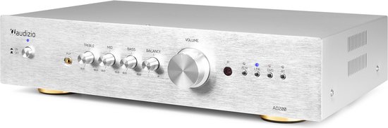 Stereo versterker - Audizio AD200A - hifi versterker met Bluetooth - Subwoofer aansluiting - Zilver — afbeelding 4