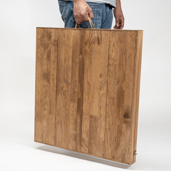 Rustiq inklapbare campingtafel - Klaptafel - Bohemian Picknicktafel - Vouwtafel - 70X150X35CM - 6 personen - Dennenhout - Walnoot van Merkloos — afbeelding 3