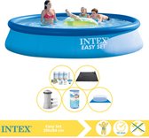 Intex Easy Set Zwembad - Opblaaszwembad - 396x84 cm - Inclusief Onderhoudspakket, Filter, Grondzeil en Solar Mat