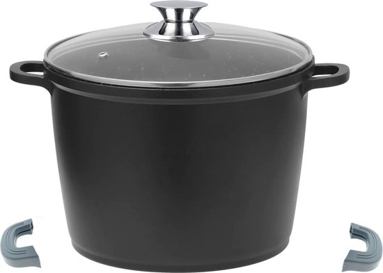 Cheffinger Soeppan - Diepe Braadpan - Marmeren Coating - 28 cm - Zwart