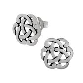 Zilveren oorbellen | Oorstekers | Zilveren oorstekers, opengewerkte bloemvorm