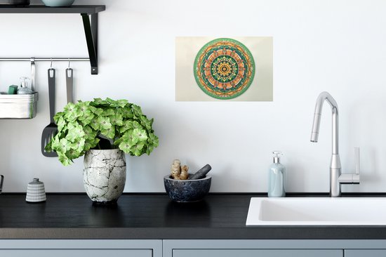 Stickers muraux - Film autocollant - Hippie - Mandala - Vert - Boho - Fleurs - 30x20 cm - Film adhésif - Stickers muraux Chambre d'enfant - Papier peint autocollant - Papier peint autocollant - Film autocollant