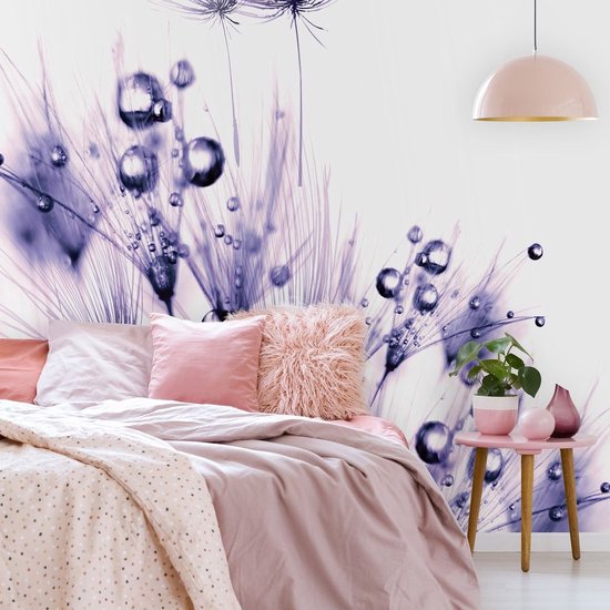 Violet | Photomural blanc, revêtement mural